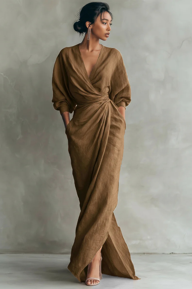 Nina™ | Stijlvolle Wikkel Maxi Jurk
