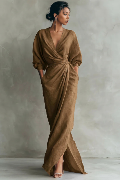 Nina™ | Stijlvolle Wikkel Maxi Jurk