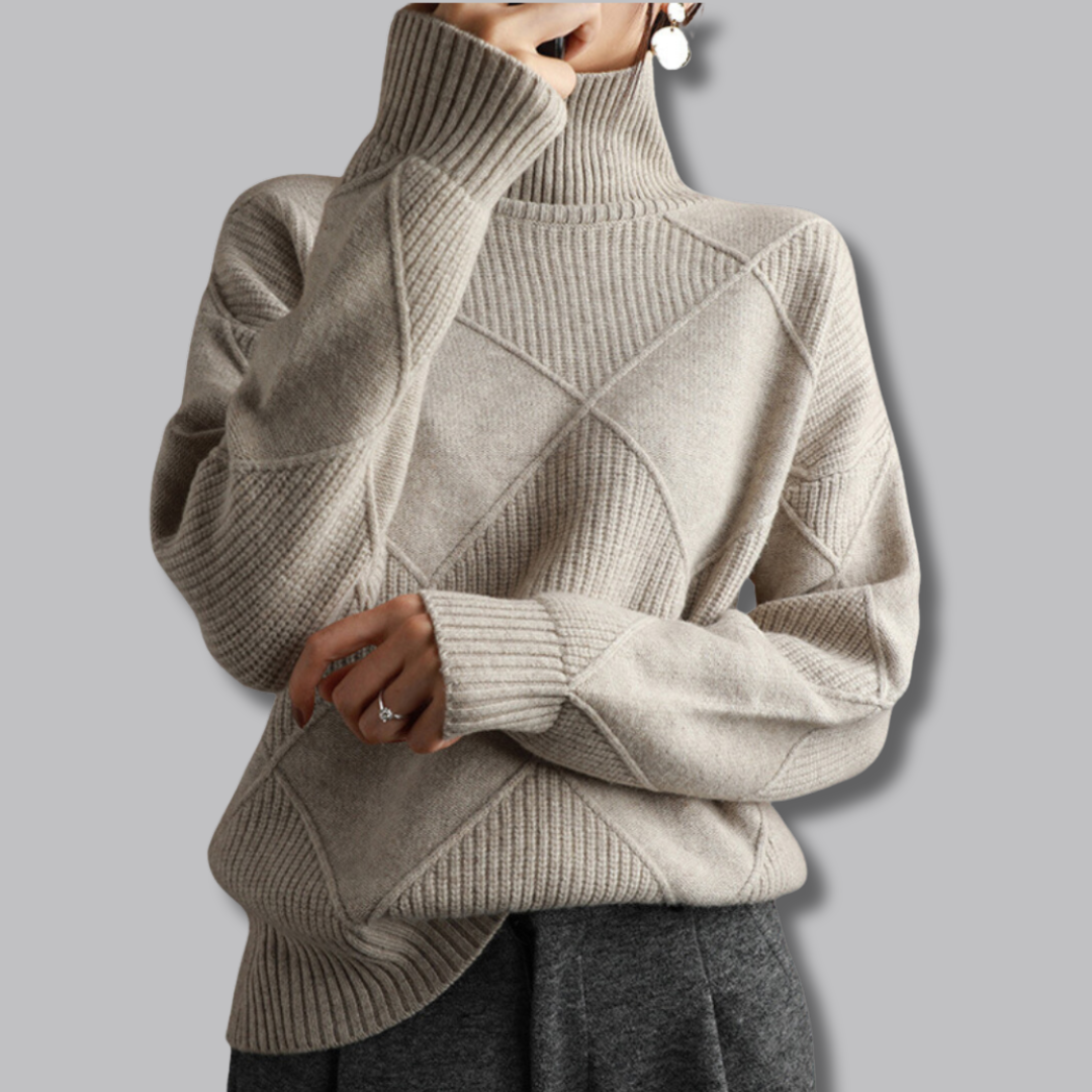 Astrid™ | Zachte coltrui met ruitpatroon 9