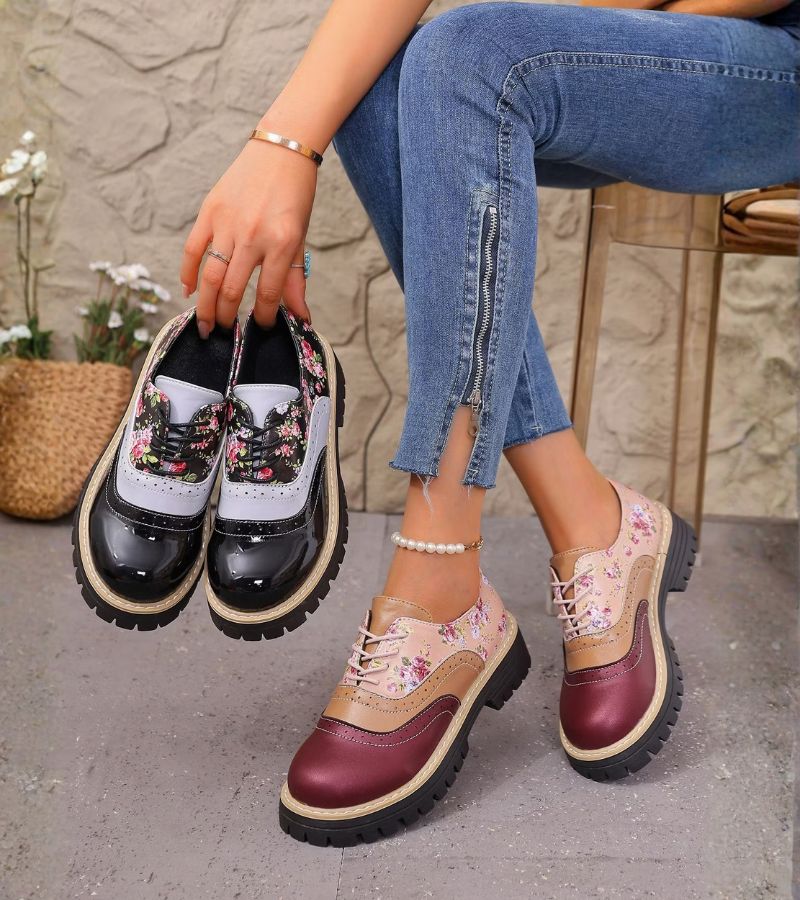 Ada™ | Orthopedische Oxford Schoenen Met Bloemenprint