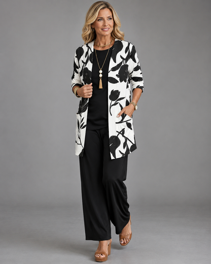 Anneke™ | Elegante Driedelige Set Met Print