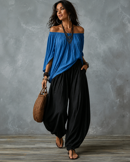 Ingrid™ | Casual 2-Delige Set Met Wijde Pijpen