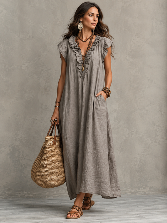 Camélia™ | Bohemian Buikcamouflerend Maxi Jurk