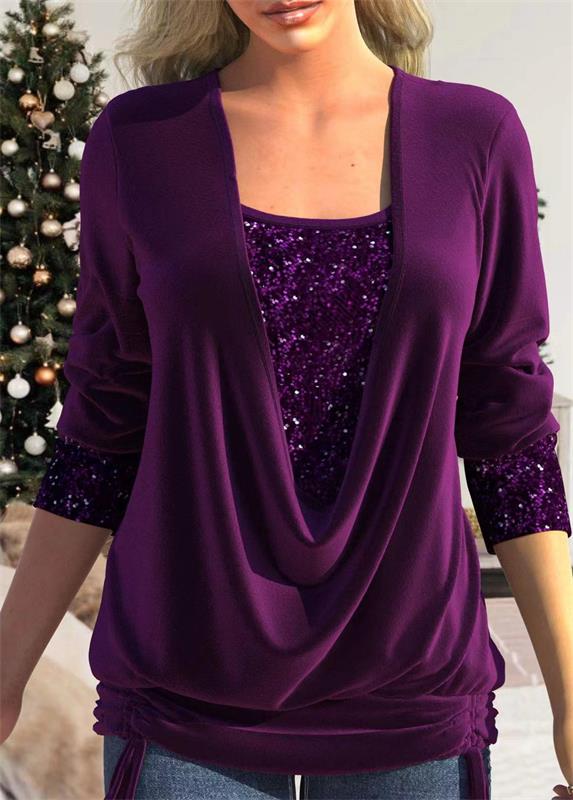 Arla™ | Moderne blouse met paillettenlaag