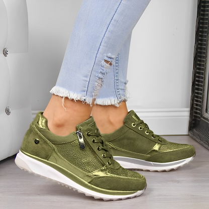 Noor™ | Orthopedische Sleehak Sneakers Met Zijrits