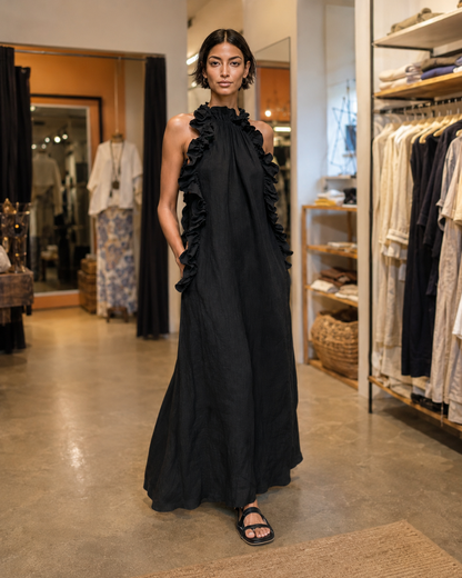 Isolde™ | Buikbedekkende Maxi Jurk Met Ruches