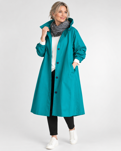 Vina™ | Warme Lange Trenchcoat Met Capuchon
