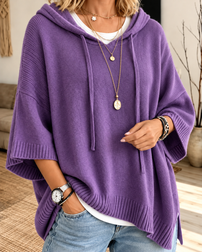 Norie™ | Comfortabele Gebreide Poncho Met Capuchon
