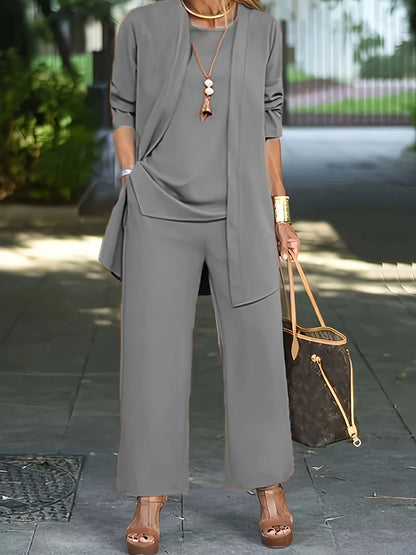 Cilla™ | Chique driedelige set in effen kleur 10