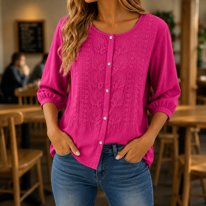 1 + 1 free Amelie™ | Elegante Geborduurde Blouse