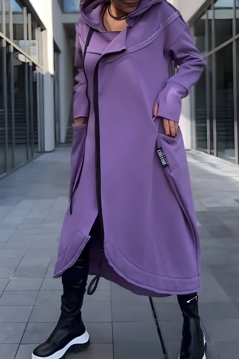 Estelle™ | Lange Hoodie Jurk met Ritssluiting