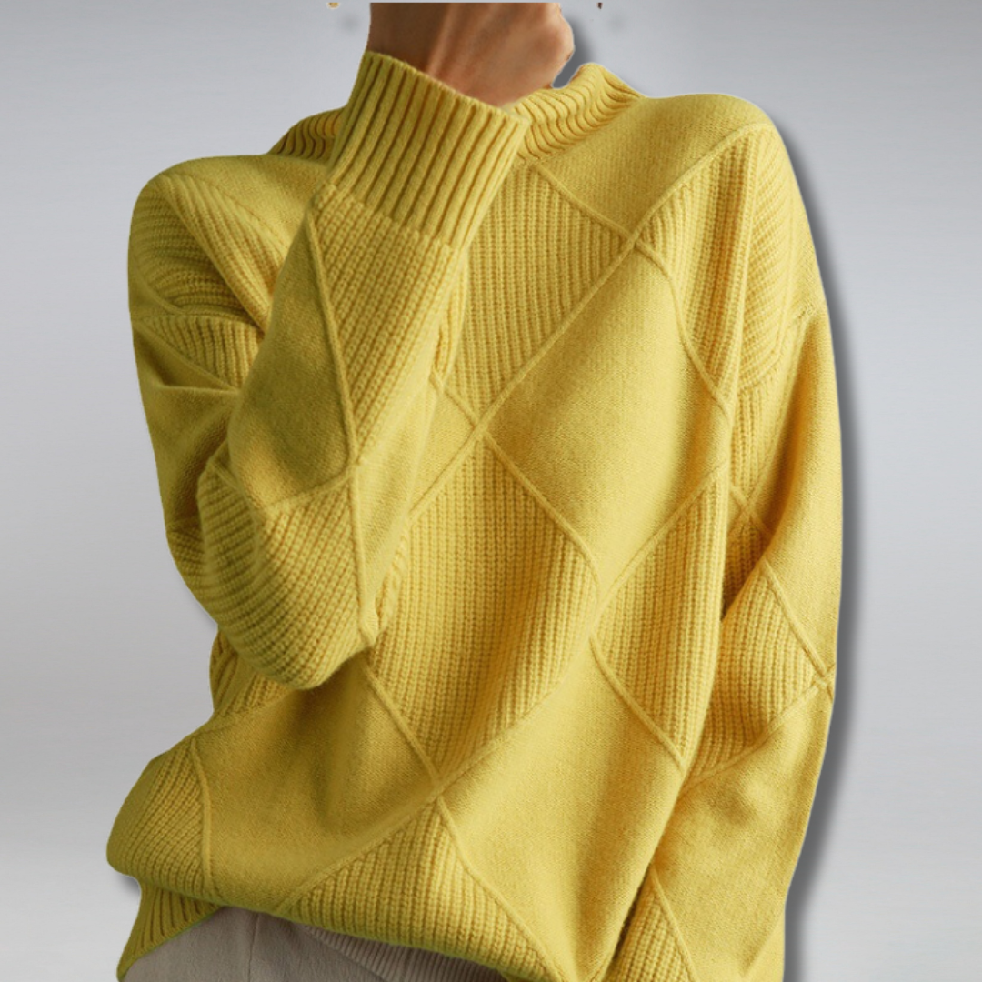 Astrid™ | Zachte coltrui met ruitpatroon 3
