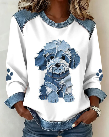 Dax™ | Comfortabele Trui Met Patchworkprint Van Dieren
