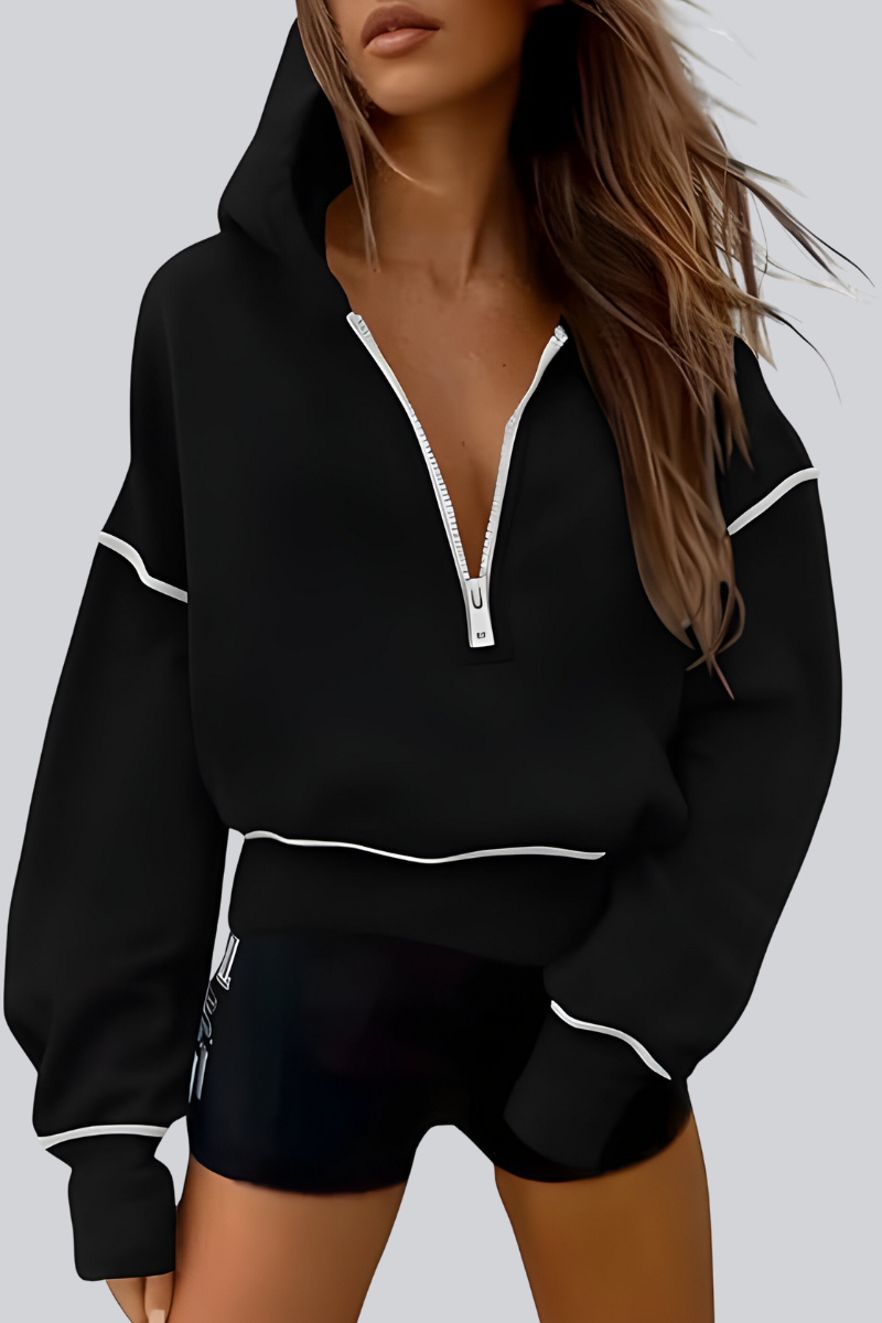 Élise™ | Luxe Half-Zip Hoodie met Relaxed Fit
