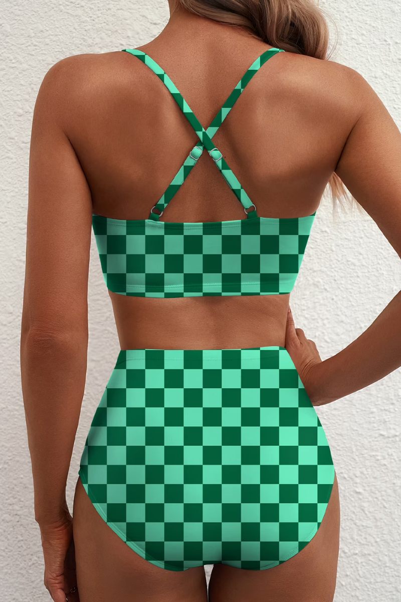 Fenna™ | Moderne Geruite Bikini Set