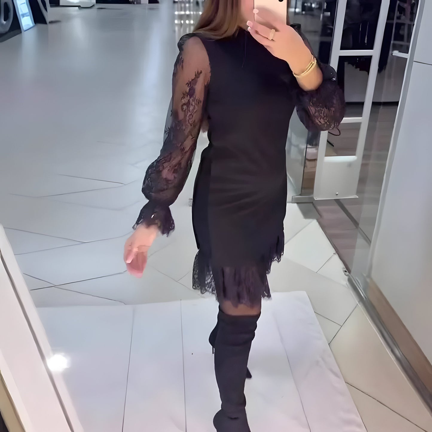 Elva™ | Elegante Kanten Mini Jurk