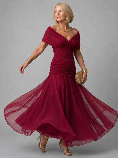 Evelina™ | Elegante Buikcamouflerende Maxi Jurk