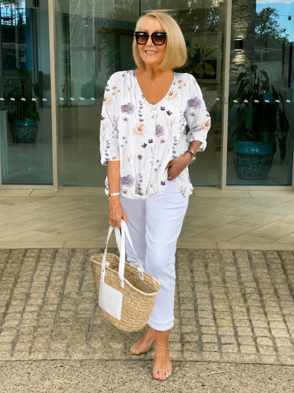 Elanna™ | Buikbedekkende Bloemen Blouse