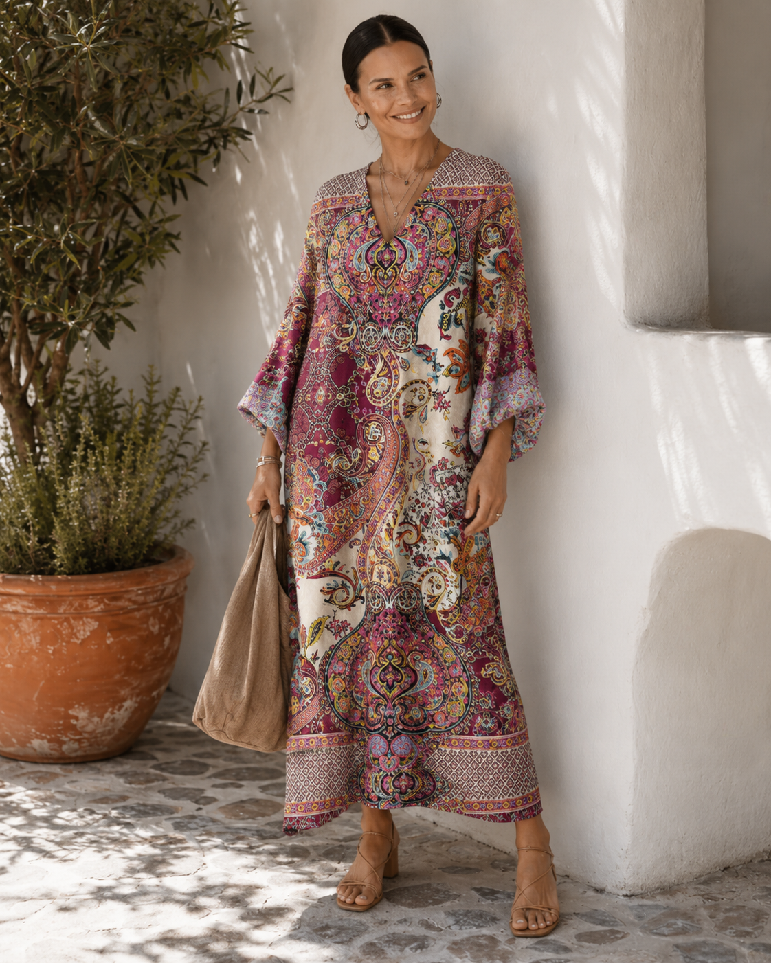 Eloise™ | Relaxte Soepelvallende Midi Jurk