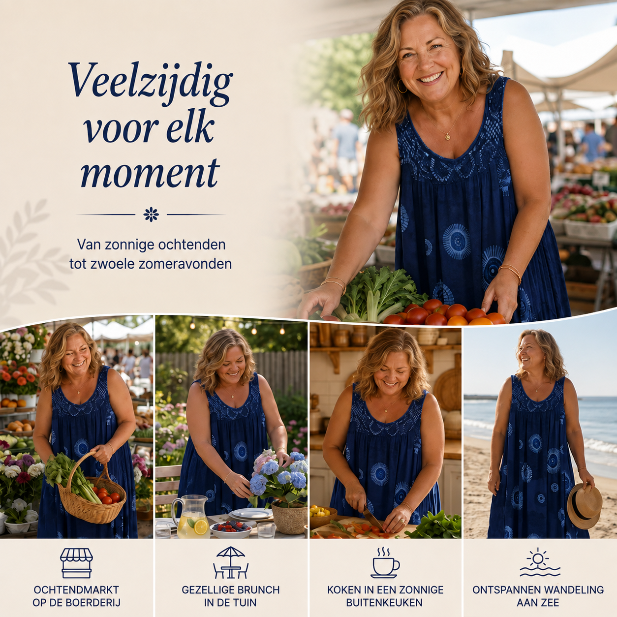 Noor™ | Buikcamouflerende Midi Jurk Met Abstracte Print