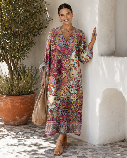 Emma™ | Soepelvallende Midi Jurk