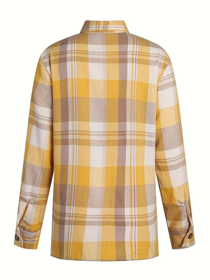 Sanne™ | Relaxte Lange Geruite Blouse 5