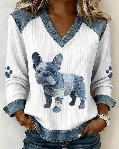 Dax™ | Comfortabele Trui Met Patchworkprint Van Dieren