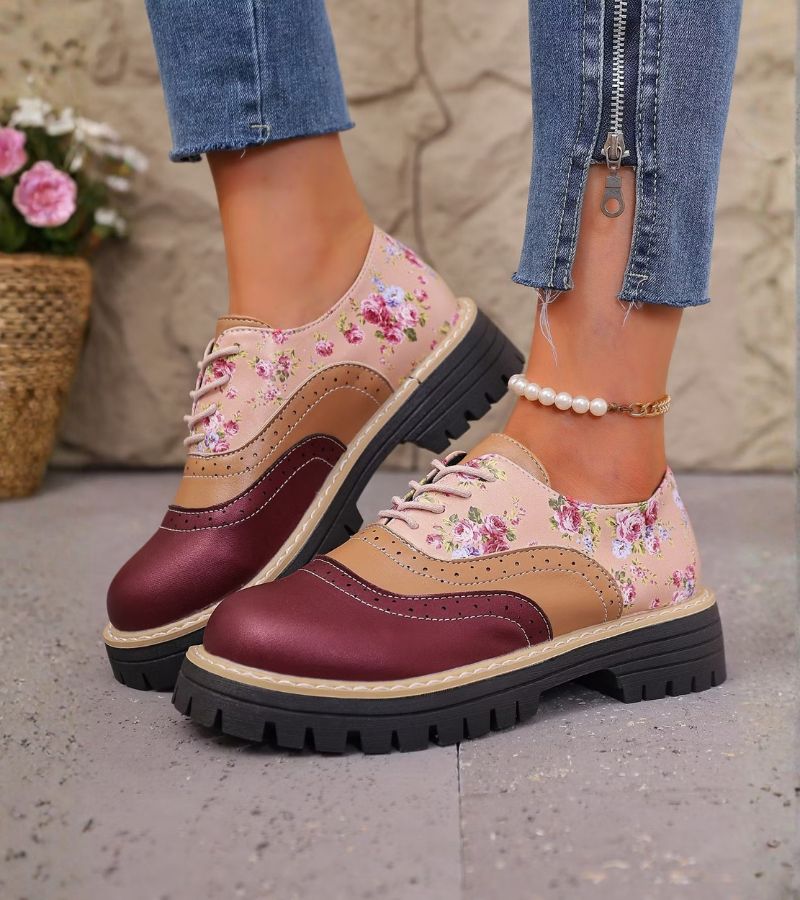 Ada™ | Orthopedische Oxford Schoenen Met Bloemenprint