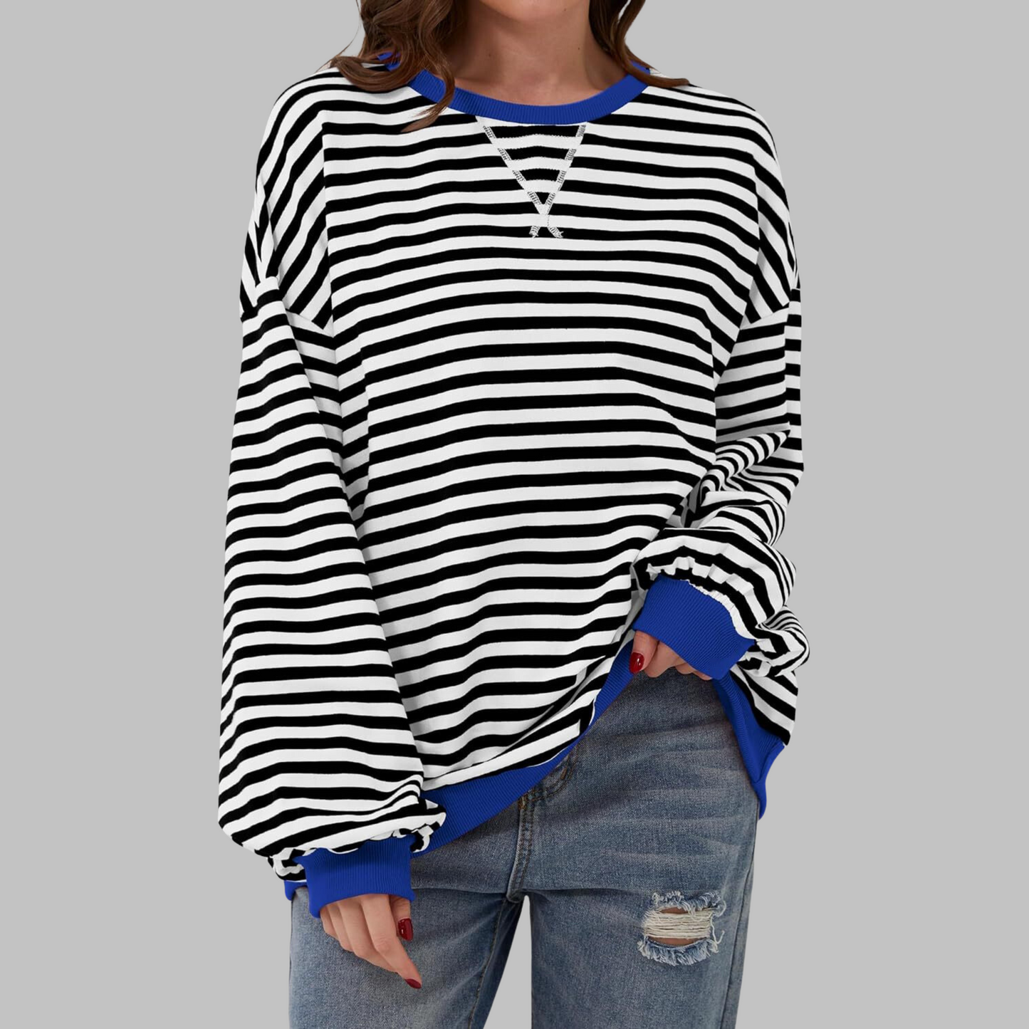 Juna™ | Casual gestreepte relaxte sweater