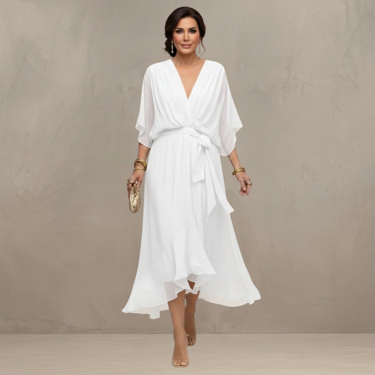 Marta™ | Elegante Chiffon Midi Jurk