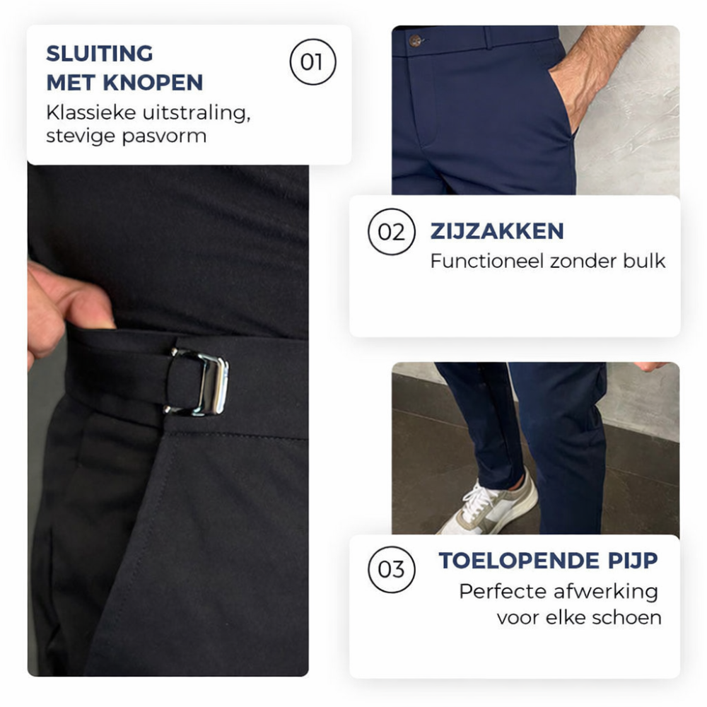 Milo™ | Stijlvolle aansluitende casual broek