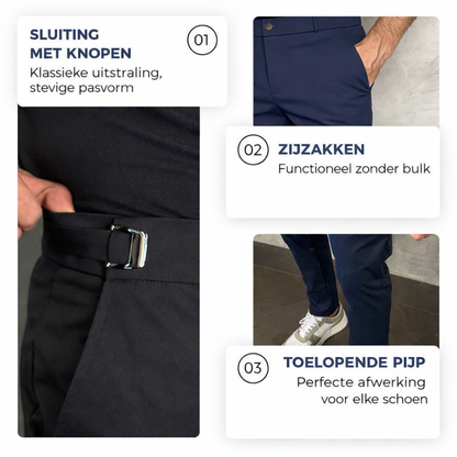 Milo™ | Stijlvolle aansluitende casual broek