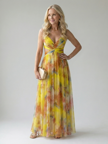 Vivienne™ | Maxi Jurk met Buikcamouflerende Print