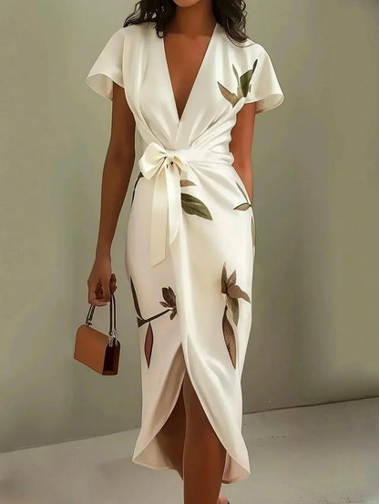 Elora™ | Elegante Wikkel Midi Jurk