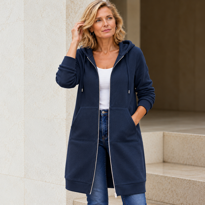 Esmee™ | Lange Fleece Jas Met Capuchon En Rits