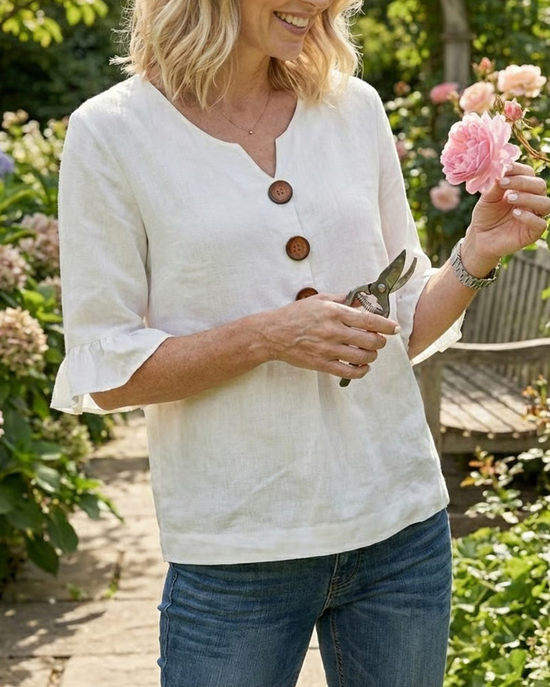 Amelie™ | Buikcamouflerende Blouse Met Knopen