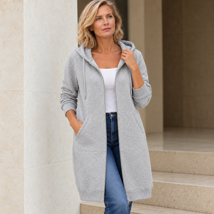 Esmee™ | Lange Fleece Jas Met Capuchon En Rits