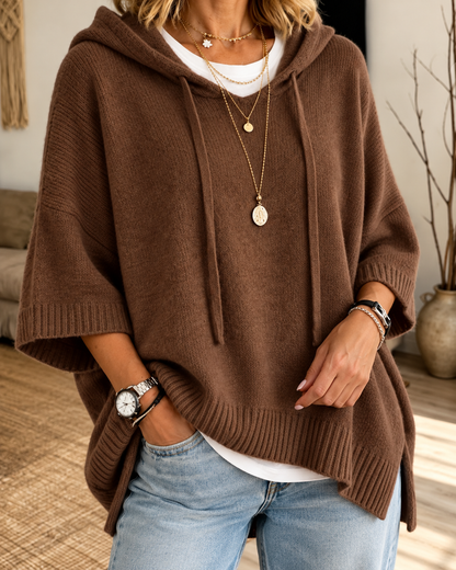 Norie™ | Comfortabele Gebreide Poncho Met Capuchon