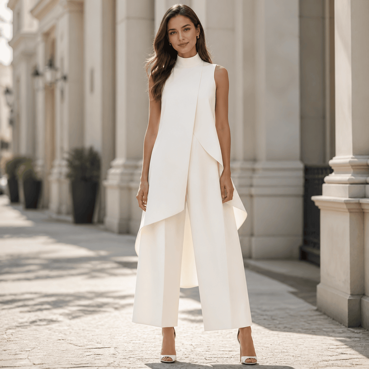 Leni™ | Elegante Mouwloze Set Met Wijde Broek 4