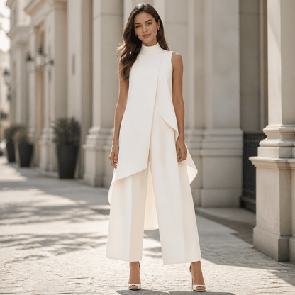 Leni™ | Elegante Mouwloze Set Met Wijde Broek 4