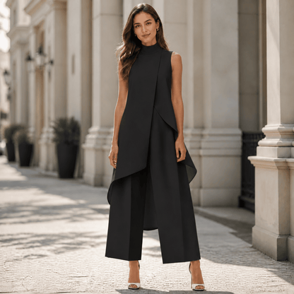 Leni™ | Elegante Mouwloze Set Met Wijde Broek 7