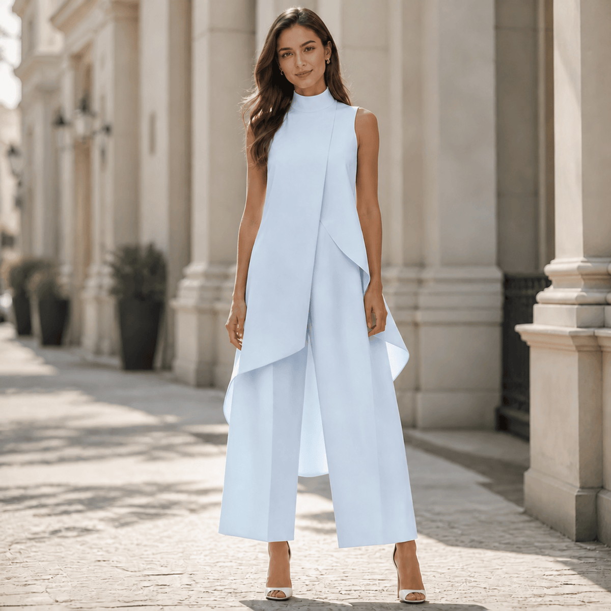 Leni™ | Elegante Mouwloze Set Met Wijde Broek 6