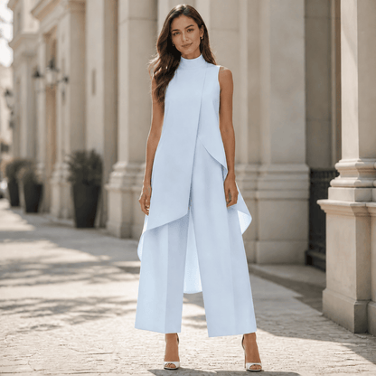 Leni™ | Elegante Mouwloze Set Met Wijde Broek 6