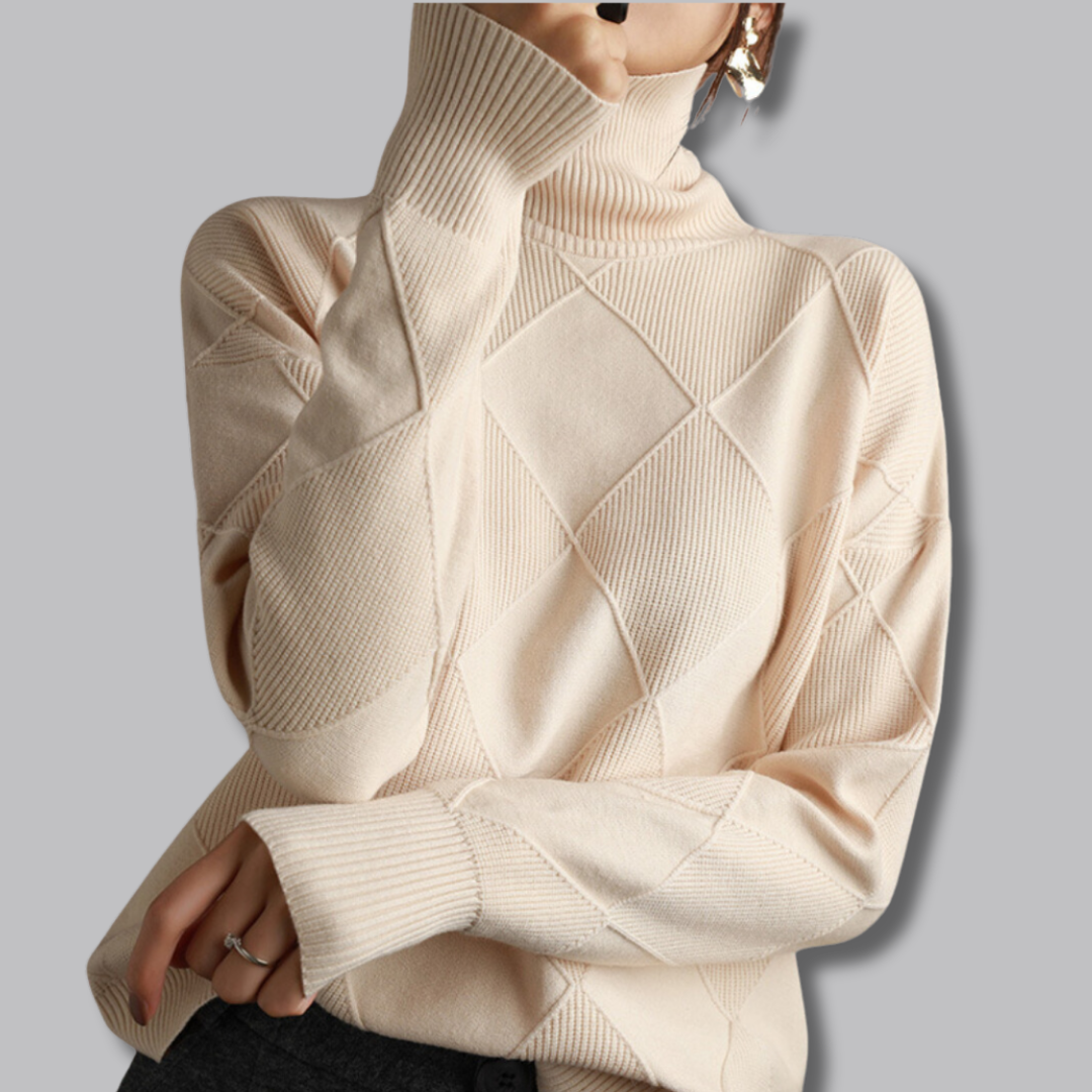 Astrid™ | Zachte coltrui met ruitpatroon 5