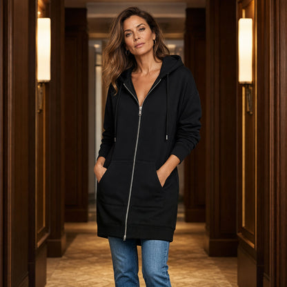 Esmee™ | Lange Fleece Jas Met Capuchon En Rits