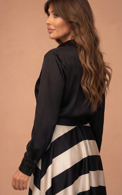 Romy™ | Elegante Gestreepte Maxi Jurk