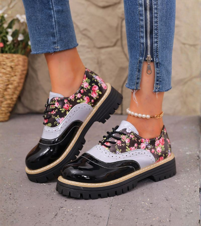 Ada™ | Orthopedische Oxford Schoenen Met Bloemenprint