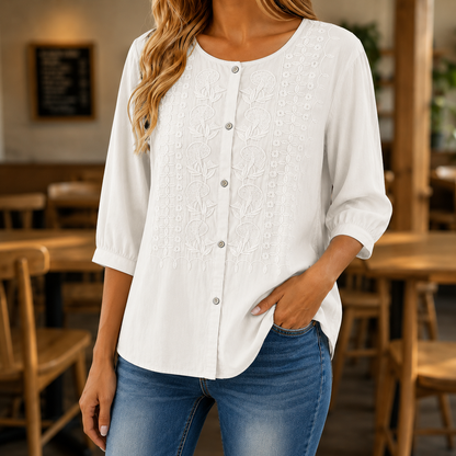 1 + 1 free Amelie™ | Elegante Geborduurde Blouse