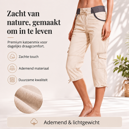 Els™ | Cargo Capri Broek Met Hoge Taille