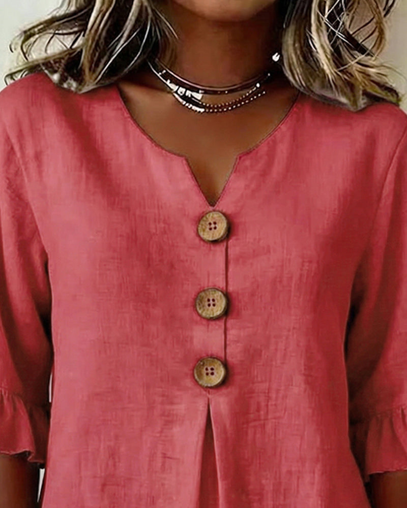 Amelie™ | Buikcamouflerende Blouse Met Knopen